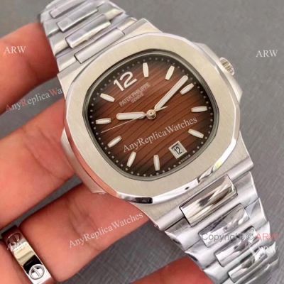 New Replica Patek Philippe Nautilus Mens Watch - Stainless Steel Brown Dial